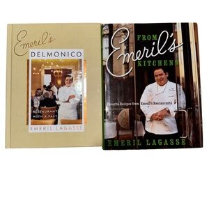 Emeril Lagasse Cookbook Set - Autographed Cream and Black